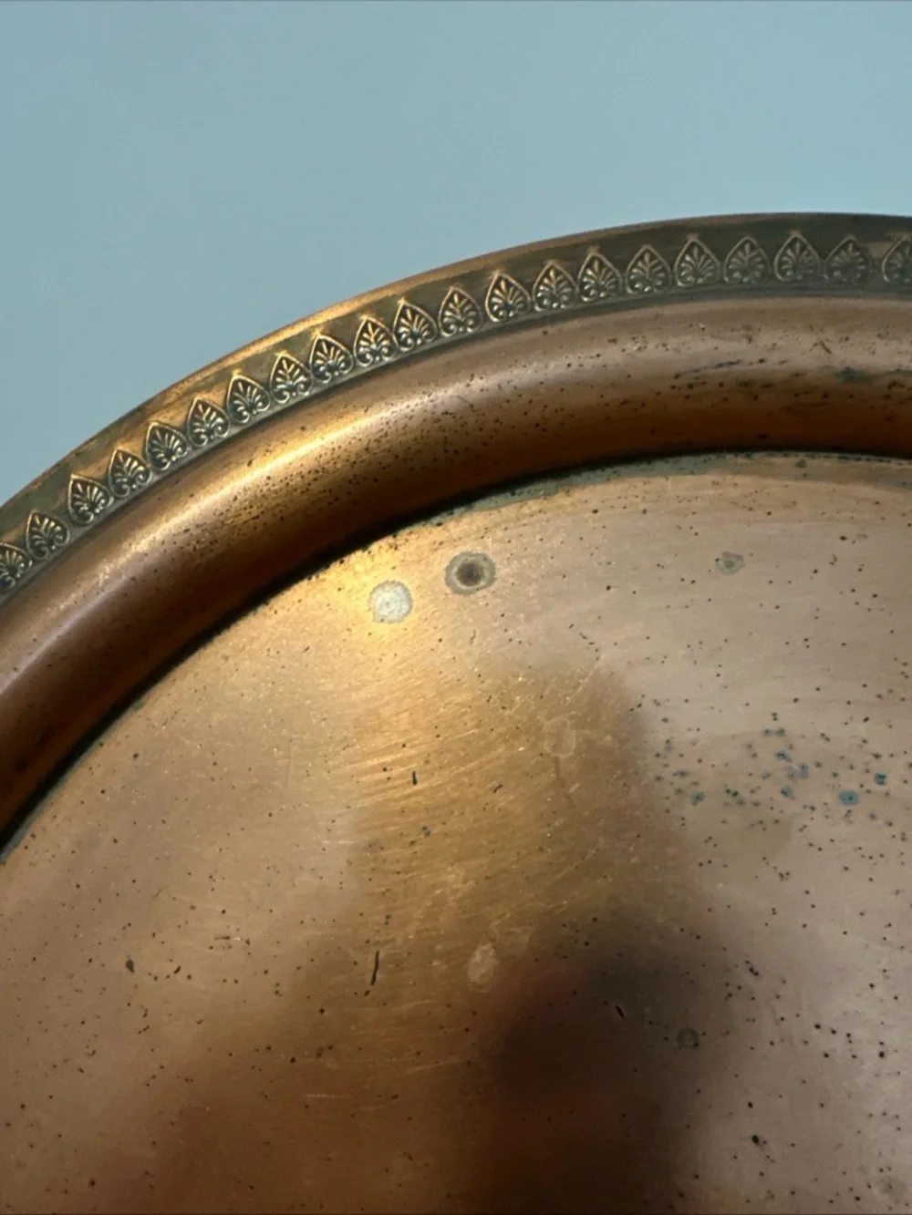 Vintage Copper Decorative serving tray barware vanity Warm Copper Tone 14.5”D